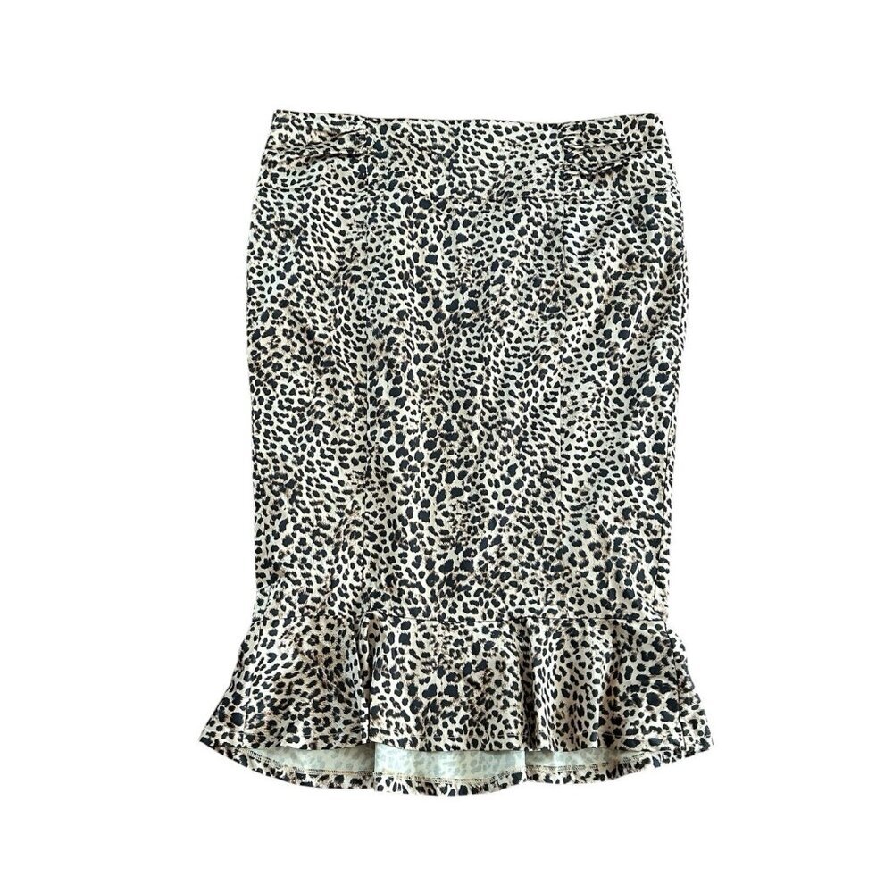 Torrid Retro Chic Leopard Print Slim Pencil Mermaid Skirt Retro NWT Sz 14 Zip